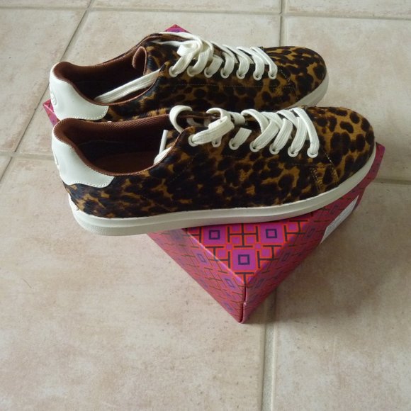 Tory Burch 'Howell' Leopard Pattern Court Sneakers - Picture 4 of 12